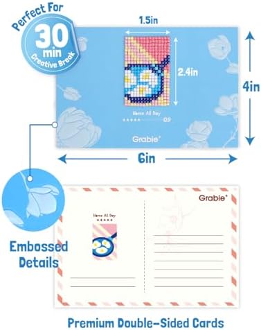 Grabie Mini Diamond Painting Cards Kit, 10 Pack Square Drill, Cozy Moments