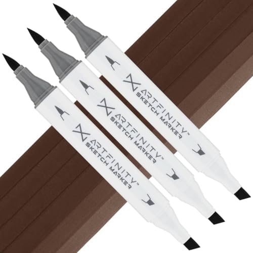 Artfinity Sketch Markers - Set of 3 - Crickett RV8-7, Vibrant, Professional, Dye-Based Alcohol Markers for Artists, Drawing, Travel, & More