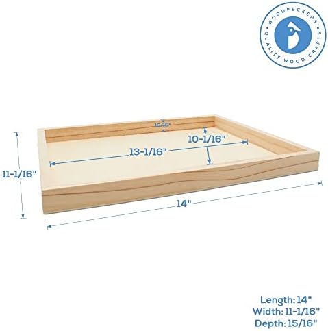 Wood Canvas Cradled 11 x 14 inch, Pack of 3 Blank Wood Panels for Painting, DIY Signs, Framing, Shadow Box, & Tray Crafts, by Woodpeckers