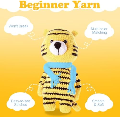 8x50g Beginner Crochet Cotton Yarn for Crocheting Easy-to-See Stitches