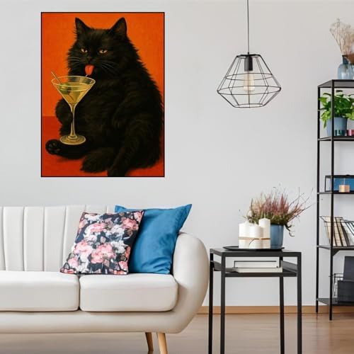 Lophomie Diamond Art Kits for Adults, 5D Cat Diamond Painting Kits 12x16 in