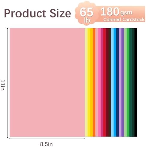 40 Sheets Colored Cardstock, 20 Assorted Colors 180gsm/65lb Card Stock Paper 8.5 x 11 Card Stock Colored, Colorful Cardstock Paper for Crafting, Christmas DIY Card Making, Scrapbooking