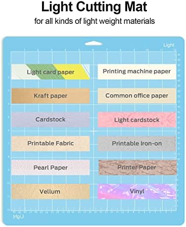 Gwybkq Cutting Mat, Compatible With Cricut Maker 3/Maker/Explore 3/Air 2/Air/One 12 Pack 12x12 Adhesive Sticky Light Cut Mats Replacement Accessories Quilting Scrapbooking & Stamping Supplies Blue