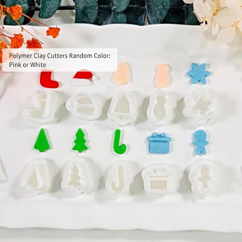 Xaekicr 10 Pcs Christmas Polymer Clay Cutters Set – Holiday Clay Cutters for Earrings, Ornaments & Jewelry Making – Gingerbread, Snowman, Tree Shapes – Clay Tools for Polymer Clay Crafts