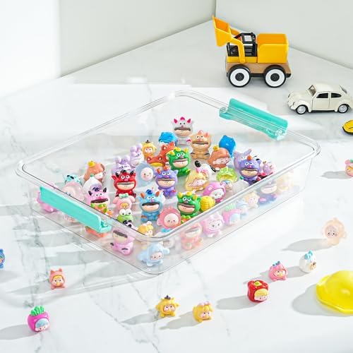 6 QT Clear Plastic Storage Bins with Lids, Stackable Sensory Bins, Clip Box