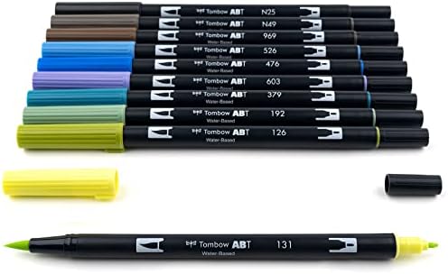 Tombow 56169 Dual Brush Pen Art Markers, Landscape, 10-Pack. Blendable, Brush and Fine Tip Markers