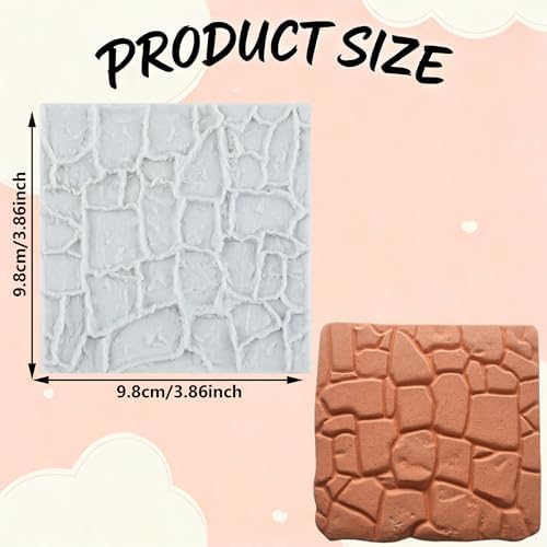 Rock Texture Polymer Clay Molds Stone Wall Texture Silicone Mold