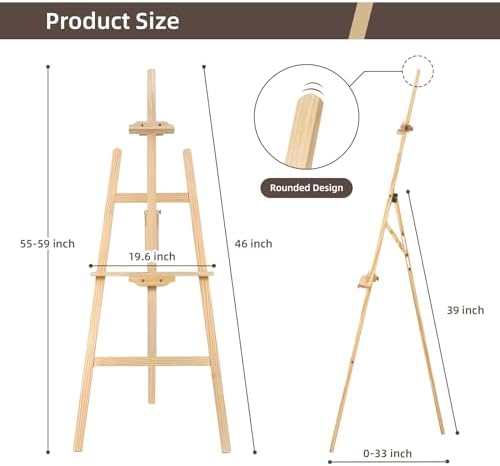 Adjustable Wooden Painting Easel, Art Easel Stand