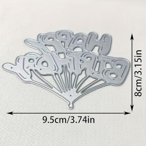 Lapoo Words Cutting Die for Scrapbooking - Durable, Cut Stencils for DIY Scrapbook Photo Album Decorative Paper Card, Card Making Supplies Party Wedding Decorations (Happy Birthday 3.7 x 3.1 in)