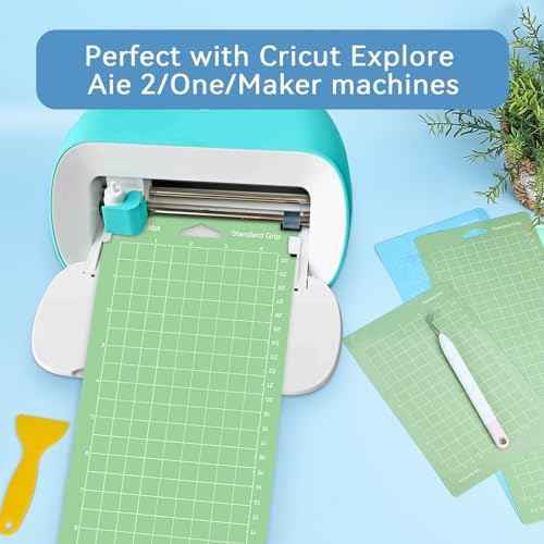 IModeur 8 Pack Cutting Mats - (4.5x6.5In, 4.5x12In) Green & Blue Cutting Mats for Cutting machine Accessories (4 Small & 4 Big Mats)