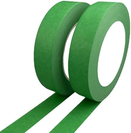 Green Masking Tape, 1 Inch x 55 Yards, 2 Rolls