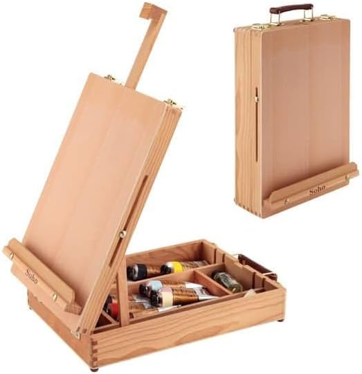 Jerry's Artarama Master Artist Oil Paint Set Includes Wood Art Supply Carrying Case Sketchbox w/Easel & 5-Pack 12x16 Canvas Panels for Painting