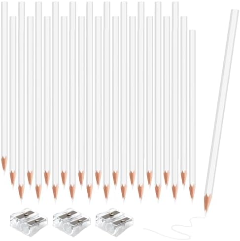36 Pack White Colored Pencils for Kids, Pre-sharpened Art Pencils Back to School Supplies Set, Drawing Sketching Pencils for Students, Teachers, Classroom