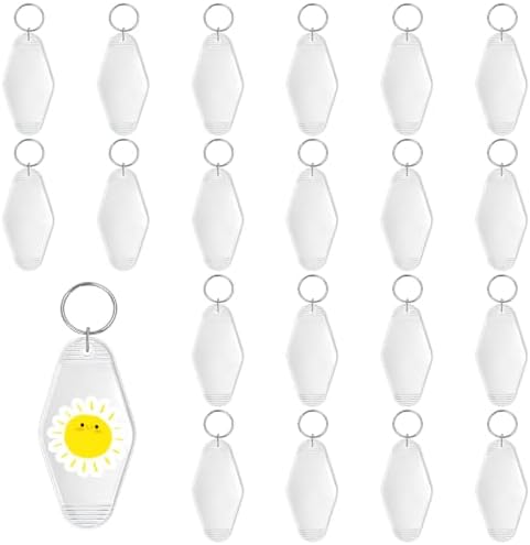 BLMHTWO 20PCS Blank Hotel Keychain Vintage Motel Keychain for DIY Keychains