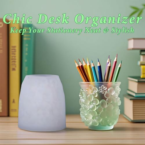 Floral Planter Resin Vase Molds, 3D Daisy Candle Silicone Molds