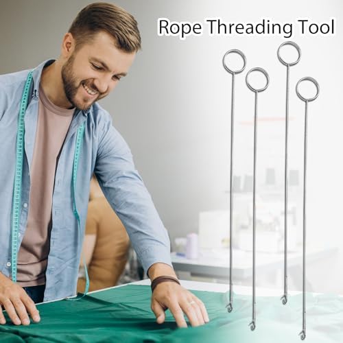Haikole 10 pcs Professional Loop Turner Kit - 10.4 Inch Stainless Steel Sewing Hook Tool with Latch Hook for Fabric Tubes, Belts & DIY Crafts | Effortless Tube Turning & Time Saving (Silver 10pcs)