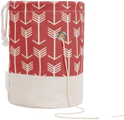 TOGETRUE Yarn Bag, Small Knitting Crochet Bag, Portable Yarn Storage Bags Organizer for Crocheting Project, Store Skein Ball, Short Knitting Needle (Red)