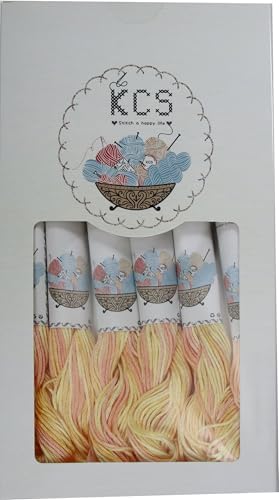 KCS Big skeins of 25 Meters Size 25 Color Variegated Cross Stitch Stranded Threads,6 skeins,4090