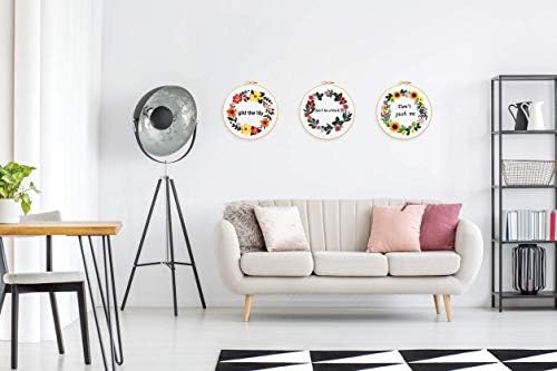 Louise Maelys Cross Stitch Kit Full Range DIY Floral Wreath with Funny Sayimg Embroidery Kit for Beginner