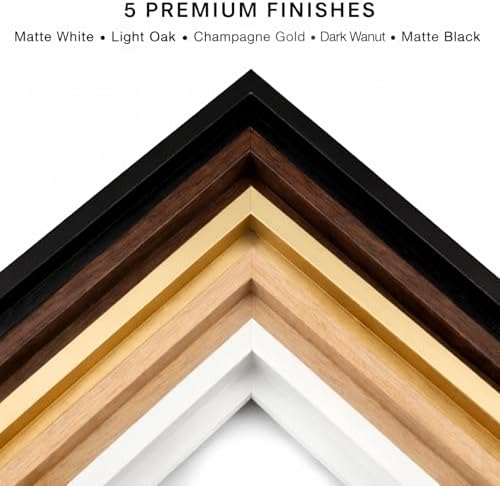 Canvas Floater Frame for 1 to 1.25 Inch Deep Gallery Wrapped Canvas, Modern Wood Grain Textured Floating Frame for Finished Oil Paintings & Wall Art, Durable Lightweight Polyresin, Made in USA (Dark Brown,11 x 14 Inch)