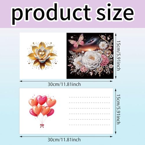 Diamond Art Cards with Envelopes–6PCS DIY Diamond Painting Greeting Cards Kit | Card Making Kit with Bling for Adults & Beginners | Birthday,Holiday & Thank You Cards (Flower Mandala)