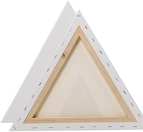 6 Pack Artist Blank Canvas, 25cm Stretched Canvas Frames Panel Board, Triangle Art Board for Acrylic Oil Painting