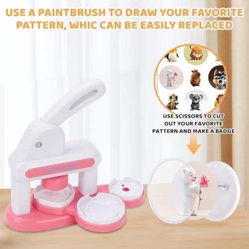 Button Maker Machine Multiple-Sizes - Pin Maker Machine Kit 1.37+2.16 inch