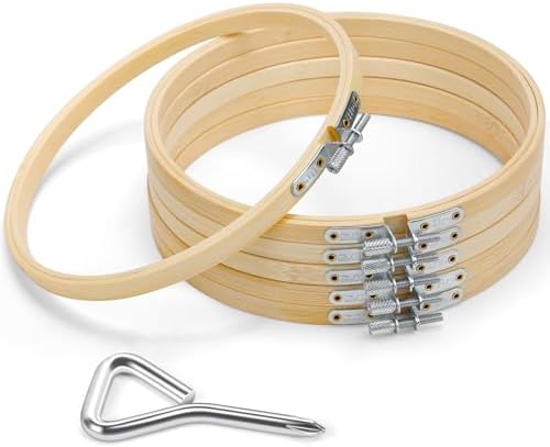 Caydo 6 Pieces 7 Inch Embroidery Hoop with Metal Screw