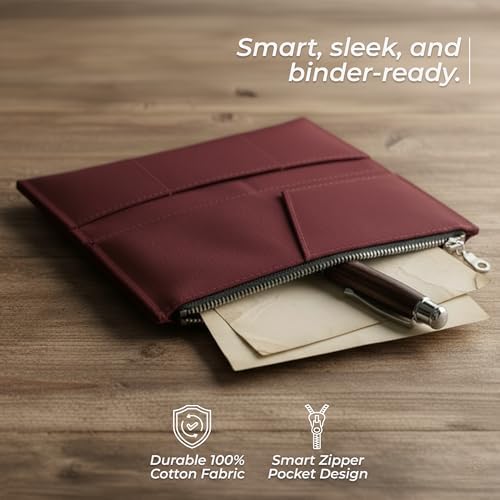 WANDERINGS Zipper Case Card Sleeve Holder Travelers Journal Accessory for Refillable Travel Journals - A5 Size - 5.25" x 8.25" - Durable 100% Cotton Fabric Planner Accessories Case