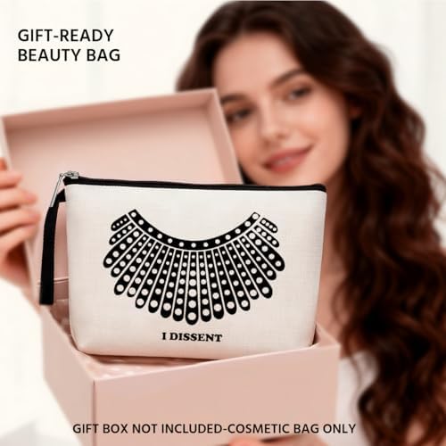 Hanamiya Na Feminist Gifts Women RBG Dissent Makeup Bag Ruth Bader Ginsburg