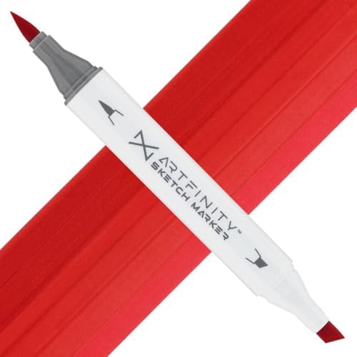 Artfinity Sketch Markers - Primary Red, Vibrant, Professional, Dye-Based Alcohol Markers for Artists, Drawing, Travel, & More