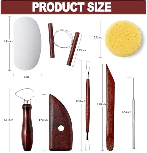 LINPHCEY 8-Piece Clay Sculpting Tools Set Perfect for Polymer Air Dry Modeling Clay Beginners & Professionals Ideal for DIY Pottery & Ceramics Tools for Clay Sculpey Sculpting & Crafting