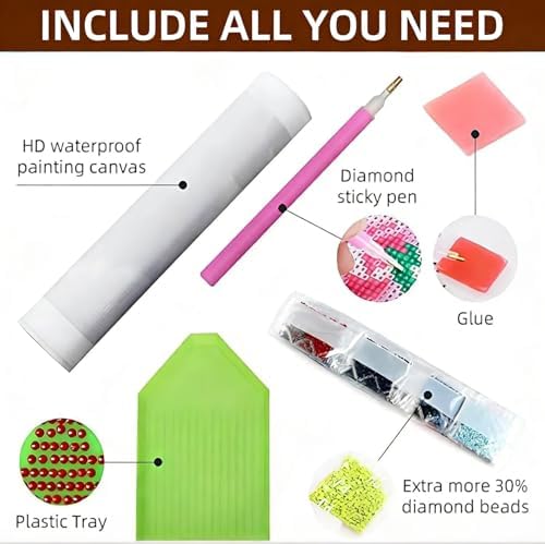 CraftBliss 5D Large Diamond Painting Kit, Stay Weird Retro Floral Long Wall Art, 30x80cm (12x32 inch) Horizontal Diamond Art for Adults, Vintage Flower Gem Art for Living Room Bedroom Home Decor