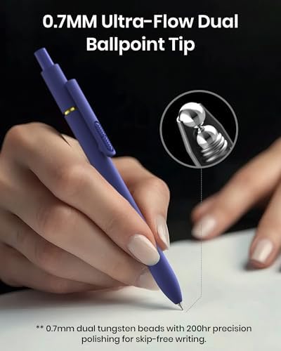 Hiacry 8 Pcs Gel Pens, Quick-Dry Long Lasting Black Ink-0.7mm Fine Point