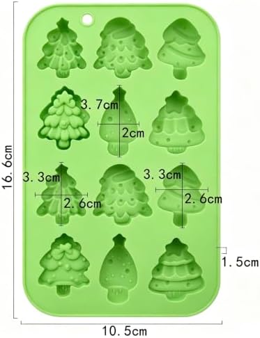 Christmas Chocolate Candy Mold, Small Christmas Tree Mold Silicone 4 Pack