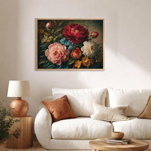 CRZMODE Flowers Paint by Numbers Kit for Adults, Peony, 20x16 inch