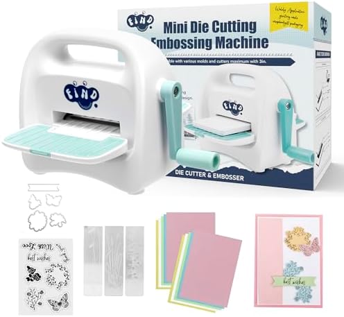Portable Mini Die Cutting Machine,3 inch Opening,Manual Foldable Die Cut and Embossing Machine Including Accessories for Children,Starters Scrapbooking,Cardmaking,Paper Craft