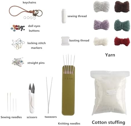 KNIMLY Knitting Kit, Bear with Knitting Needles, not Crochet, All-1 DIY