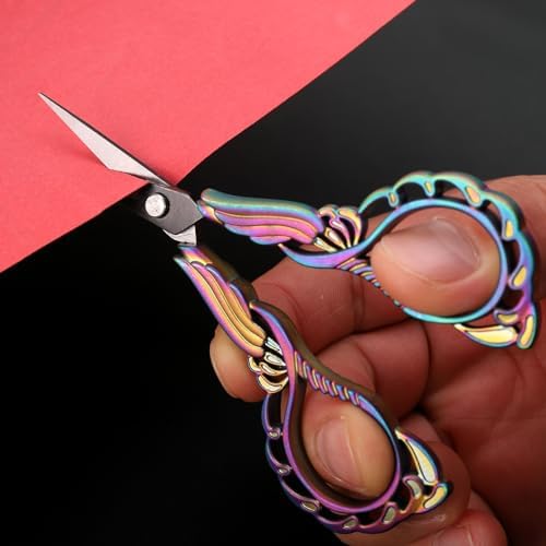 YOUGUOM Embroidery Scissors with Cover, Sewing Crafting Shears