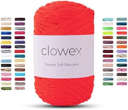Polyester Soft Macrame Cord 2.5-3mm, 191 Yards x 1/9 inc Turkish Polyester Rope, Braided Macrame Yarn for DIY Crafts, Plant Hanger, Wall Hanging, Macrame Bag