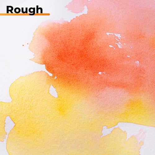 Fuumuui 7×10 Watercolor Paper Block, Textured Rough 100% Cotton Watercolor Paper, 140lb/300gsm, 22 Sheets, Acid-Free, Art Paper for Painting & Drawing, Wet, Mixed Media, Rough Grain