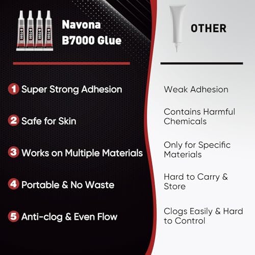 50 PCS 15ml B7000 Rhinestone Glue Clear, Bedazzling Glue for Craft, Jewelry | Multipurpose Fluid High Viscosity Glues for Rhinestone Craft Shoe Jewelry Making DIY Craft Makeup Metal