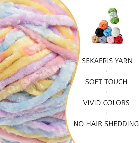 Chenille Crochet Macaron Yarn 2 Pack