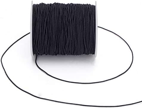 Senkary 0.8 mm Black Elastic String Cord Stretchy Bracelet String Beading Thread for Jewelry Making and Bracelet Making, 109 Yards