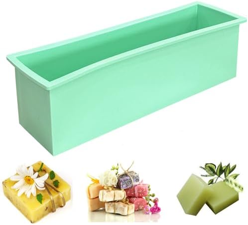 Flexible Rectangular Soap Silicone Mold, Set of 2(Green)