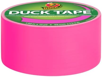 Duck Brand 1265016 Color Duct Tape, Neon Pink, 1.88 Inches x 15 Yards, Single Roll