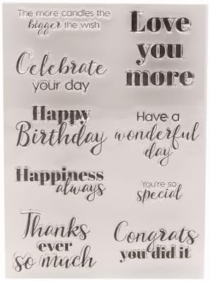 MESYGK Happy Birthday Love You More Thanks Ever So Much Special Clear Stamps Transparent Silicone Stamp Album Cards Rubber Stamp for Card Making Decoration and DIY Scrapbooking