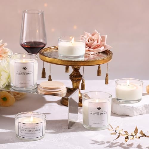 Clear Candle Jars with Lids, 16 Pcs Containers for Making Candles