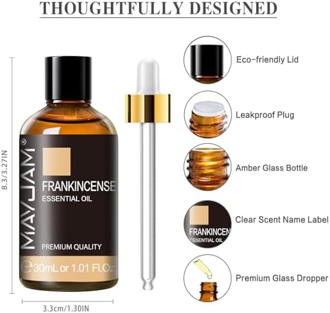 MAYJAM Frankincense Essential Oil for Diffuser Home Yoga Use, 1.01fl.oz