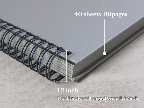 potricher 12 x 12 Inch Large DIY Scrapbook Photo Album 80 Pages, Gray | Thick Kraft Paper Scrap Book Photo Albums, Memory Book for Wedding, Anniversary, Baby, Family, Travel, DIY Projects